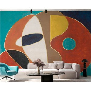 Affreschi & Affreschi|Mural pared personalizado minimalista tonos grises y beige|Murales de Pared 2