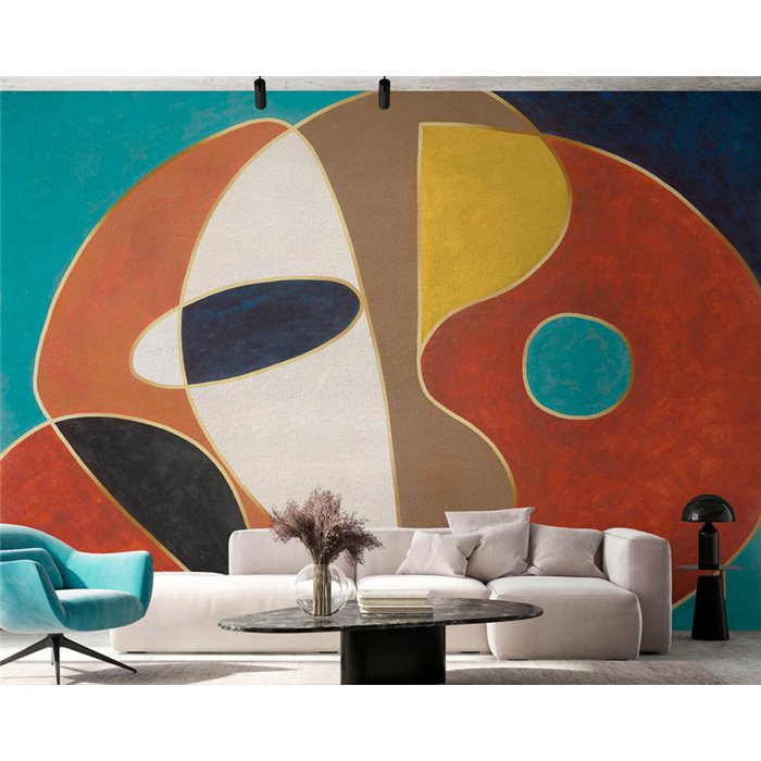 Affreschi & Affreschi|Wall mural custom geometric design warm and cool tones|Wallmurals