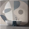 Affreschi & Affreschi|Wandbild personalisiert abstrakt graue beige und blaue Töne|Wandbild