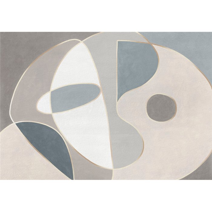 Affreschi & Affreschi|Mural pared personalizado abstracto tonos grises beige y azul|Murales de Pared