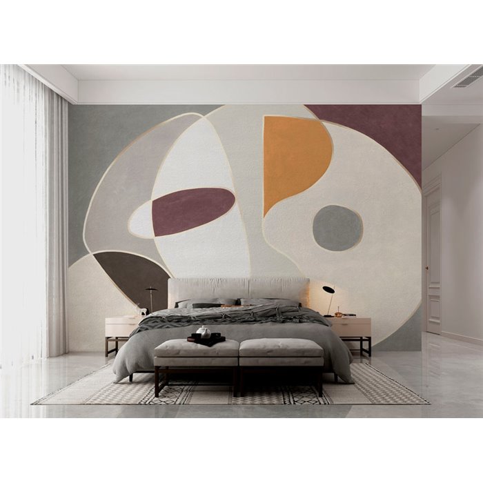 Affreschi & Affreschi|Papier peint panoramique personnalisé contemporain formes courbes abstraites|Panoramiques