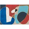 Affreschi & Affreschi|Papier peint panoramique personnalisé abstrait contemporain bleu rouge turquoise|Panoramiques