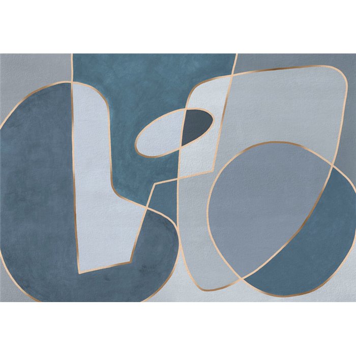 Affreschi & Affreschi|Wandbild personalisiert geometrische Komposition blau und grau|Wandbild