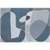 Mural pared personalizado composición geométrica azul y gris - Affreschi 45 Giri 45G-SF0303