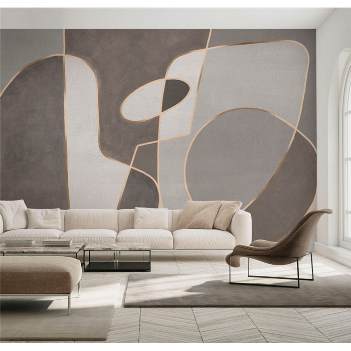 Affreschi & Affreschi|Wall mural custom minimalist grey and beige tones|Wallmurals