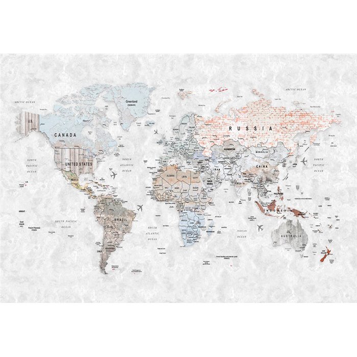 Affreschi & Affreschi|Mural personalizado mapamundi vintage|Murales de Pared