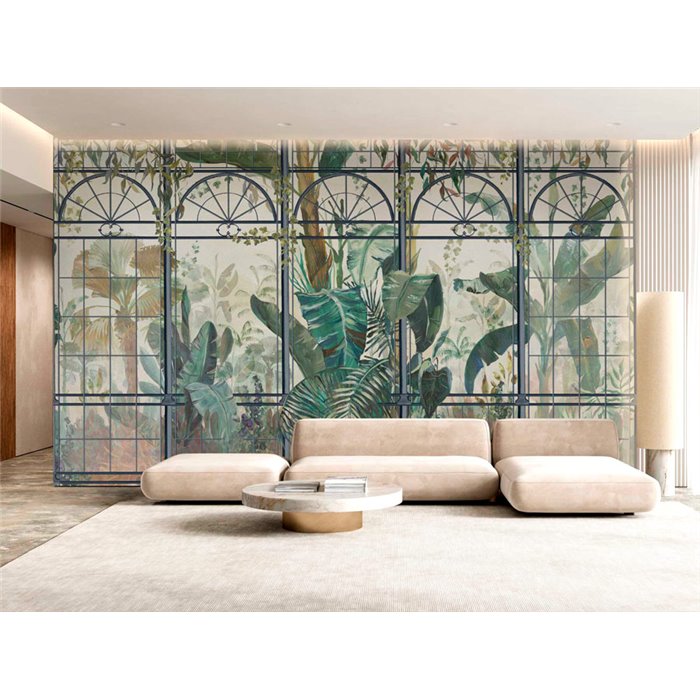 Affreschi & Affreschi|Wandbild personalisiert tropischer Fenstereffekt|Wandbild