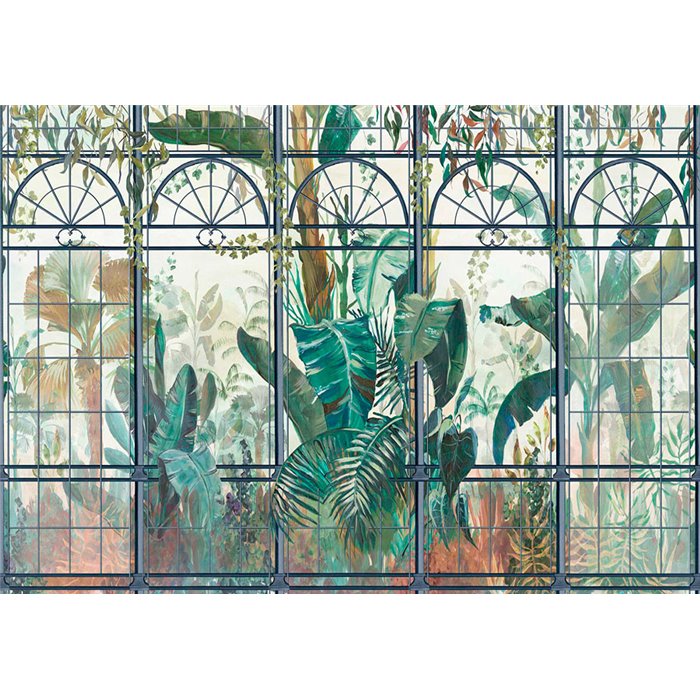 Affreschi & Affreschi|Papier peint panoramique personnalisé tropical effet fenêtre|Panoramiques