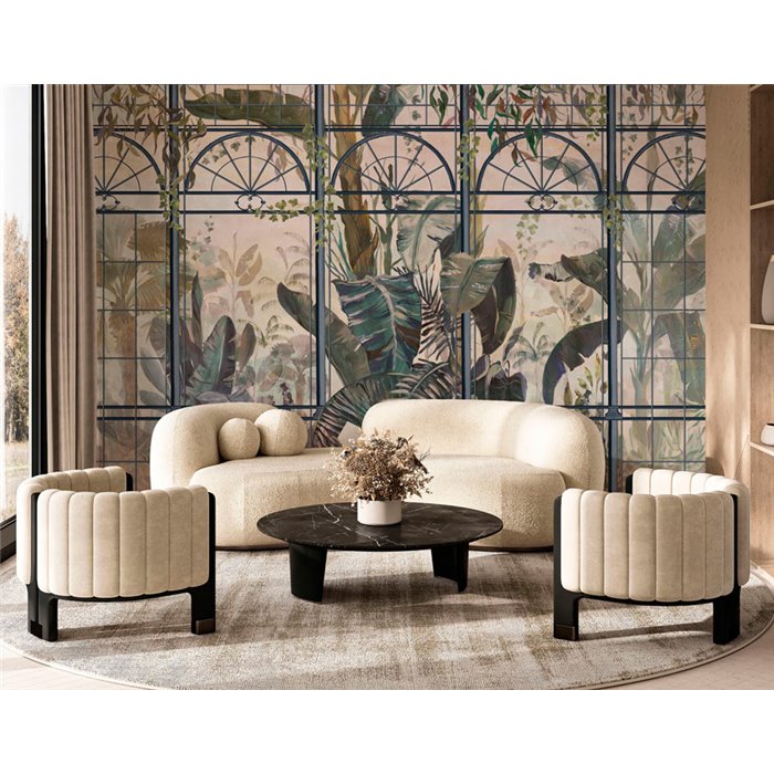 Affreschi & Affreschi|Wandbild personalisiert Fenster mit Blick auf tropische Landschaft|Wandbild