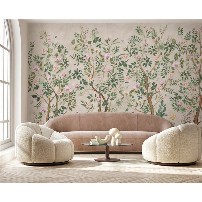 Affreschi & Affreschi|Papier peint panoramique personnalisé romantique jardin printanier|Panoramiques