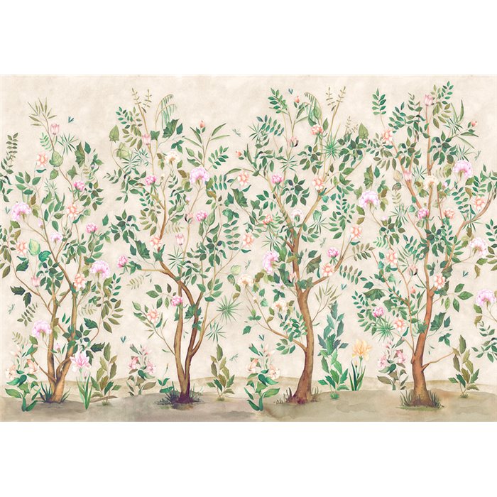 Affreschi & Affreschi|Papier peint panoramique personnalisé romantique jardin printanier|Panoramiques