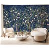 Affreschi & Affreschi|Wall mural custom botanical flowers with blue background|Wallmurals