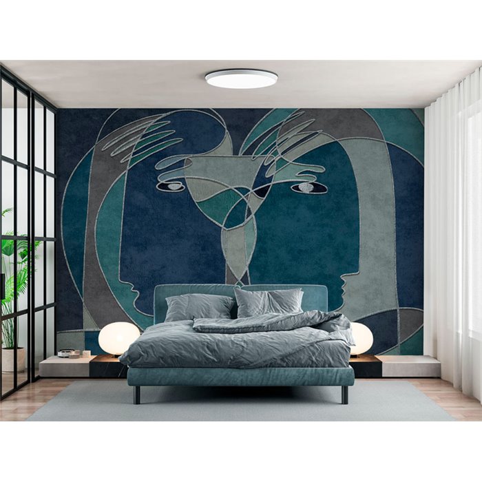 Mural personalizado cubista con rostros humanos - Affreschi Innerline IL103