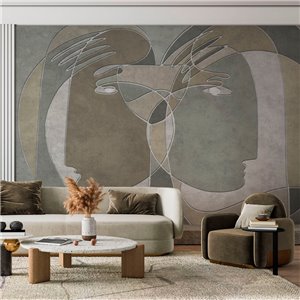 Casamance|Wall mural artistic composition tropical plants and flowers|Wallmurals