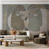 Affreschi & Affreschi|Wall mural custom cubist contemporary faces|Wallmurals