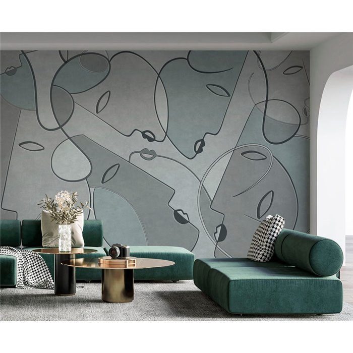 Affreschi & Affreschi|Mural personalizado rostros figurativos cubistas|Murales de Pared