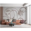 Affreschi & Affreschi|Wall mural custom minimalist abstract faces|Wallmurals