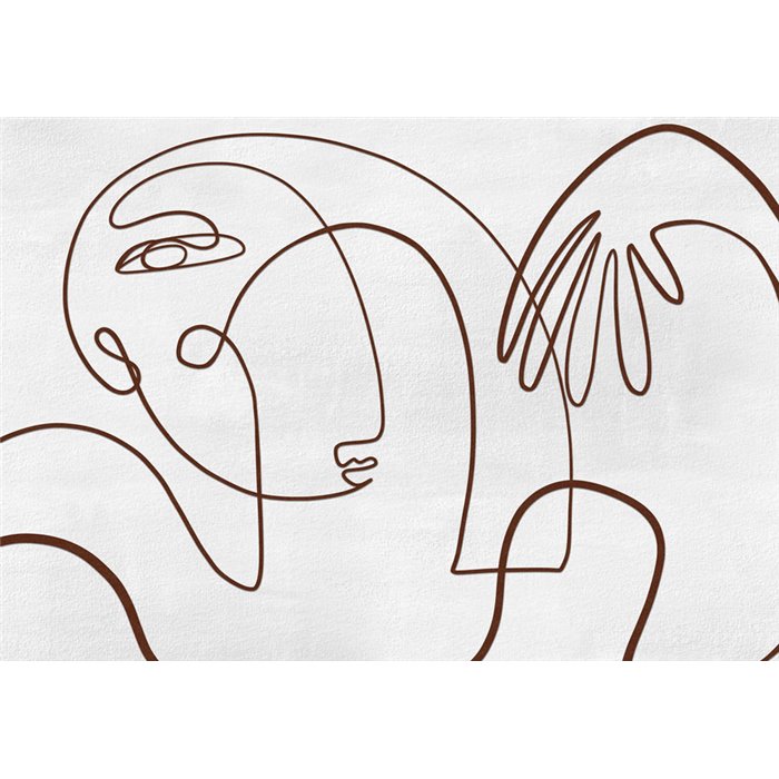 Affreschi & Affreschi|Papier peint panoramique personnalisé minimaliste visages abstraits|Panoramiques
