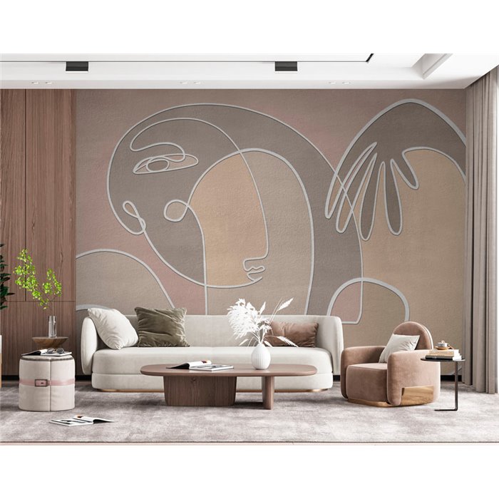 Affreschi & Affreschi|Wall mural custom minimalist human faces|Wallmurals