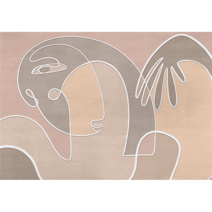 Affreschi & Affreschi|Papier peint panoramique personnalisé minimaliste visages humains|Panoramiques