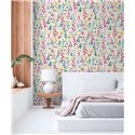 Papeldecor|Tapete Blumen Aquarell multicolor|Blumen