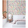 Papeldecor|Papier peint floral aquarelle multicolore|Floral