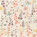 Papeldecor|Beige and Orange Watercolor Flowers Wallpaper|Floral