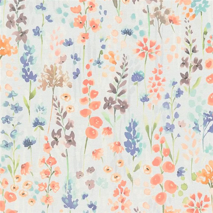 Papeldecor|Papel pintado flores silvestres acuarela gris|Floral