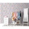 Papeldecor|Papier peint fleurs sauvages aquarelle gris|Floral