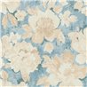 Papeldecor|Papel pintado flores acuarela azul y beige|Acuarela