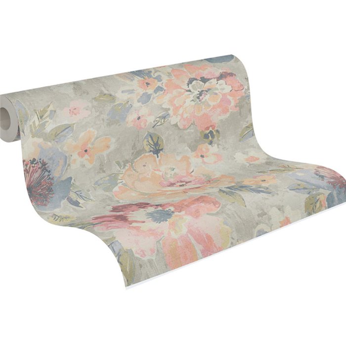Papel pintado flores acuarela grises multicolor - Papeldecor Watercolor 2026396072