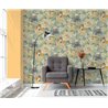 Papeldecor|Tapete Blumen Aquarell multicolor und grün|Aquarell