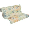 Papeldecor|Tapete Blumen Aquarell multicolor und grün|Aquarell
