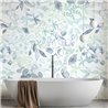 Papeldecor|Papier peint floral, feuilles aquarelle bleu et vert|Floral