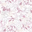 Papeldecor|Papier peint floral, feuilles aquarelle gris et rose|Papier Peint