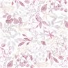 Papeldecor|Papel pintado floral, hojas acuarela gris y rosa|Papel Pintado