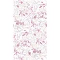 Papeldecor|Papier peint floral, feuilles aquarelle gris et rose|Papier Peint