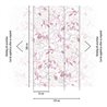 Papeldecor|Papier peint floral, feuilles aquarelle gris et rose|Papier Peint