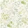 Papeldecor|Papier peint floral, feuilles aquarelle blanc et vert|Floral