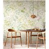 Papeldecor|Floral Wallpaper, White and Green Watercolor Leaves|Floral