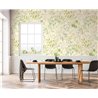 Papeldecor|Papier peint floral, feuilles aquarelle blanc et vert|Floral