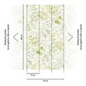 Papeldecor|Papier peint floral, feuilles aquarelle blanc et vert|Floral