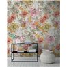 Papeldecor|Tapete Blumen Aquarell Töne Beige Orange|Aquarell