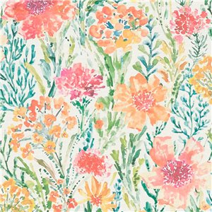 Casadeco|Oriental and modern wallpaper, black fan-shaped leaves|Floral