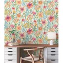 Papeldecor|Tapete Feldblumen Weiß multicolor|Aquarell