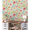 Papeldecor|Tapete Feldblumen Weiß multicolor|Aquarell