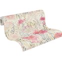 Papeldecor|Papier peint floral campagne blanc et multicolore|Aquarelle