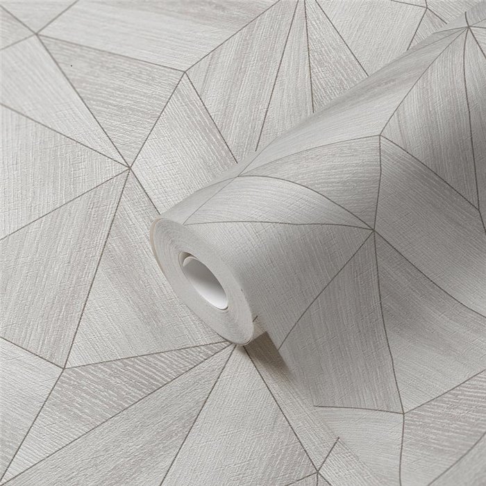 Papeldecor|Papier peint motif géométrique gris métallisé|Papier Peint