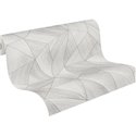 Papeldecor|Papel pintado patrón geométrico gris metalizado|Papel Pintado
