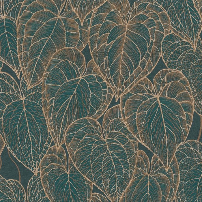 Papeldecor|Papel pintado floral moderno marrón y verde|Papel Pintado